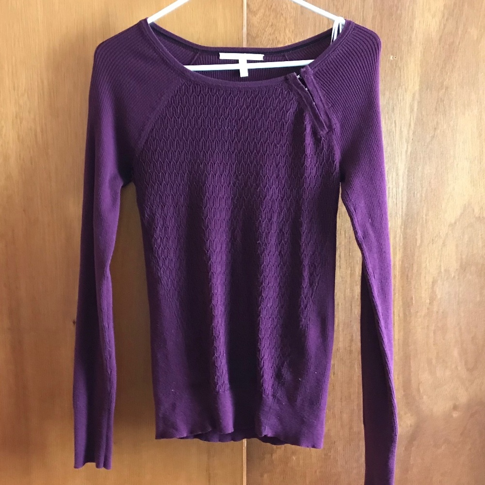 Vintage Victoria’s Secret Purple Assymetric Zip Moto Knit Sweater S/P
